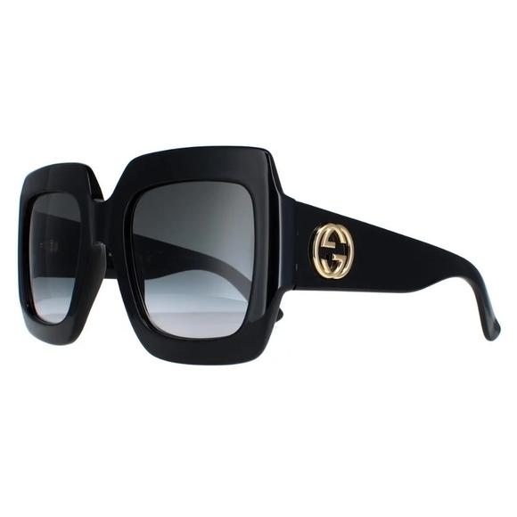 NEW GUCCI GG0053SN 001 OVERSIZED WOMEN’S BLACK SQUARE SUNGLASSES - Picture 4 of 9